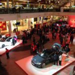 Tesla launch party overview looking down