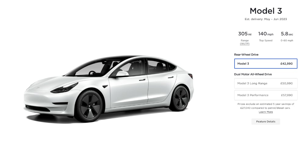 Tesla Model 3 May2023